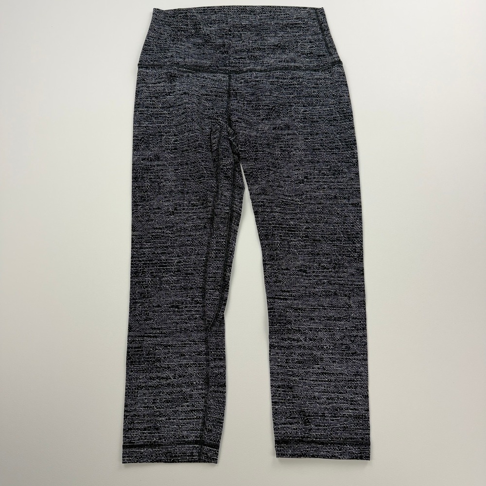 Lululemon Align High Rise Crop Leggings Womens 6 Black Heather